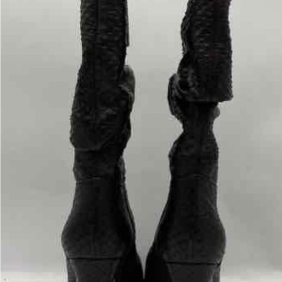 $2295 SERGIO ROSSI RARE Python Leather Dark Brown Lux Boots Shoes Heels 37.5 7.5 - Picture 9 of 13